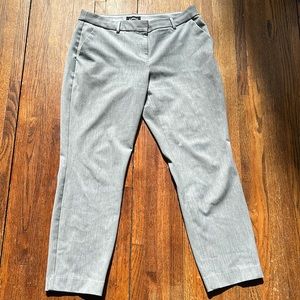 Light Gray Express Size 12R Mid Rise Columnist Ankle Stretch Dress Pant